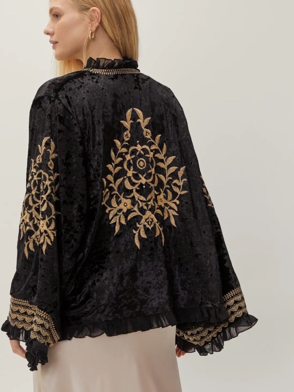 Velvet Embroidered Jacket - Picture 3 of 4